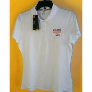 Under Armour Virginia Tech Hokies women's medium athletic golf polo Cr6 Heatgear